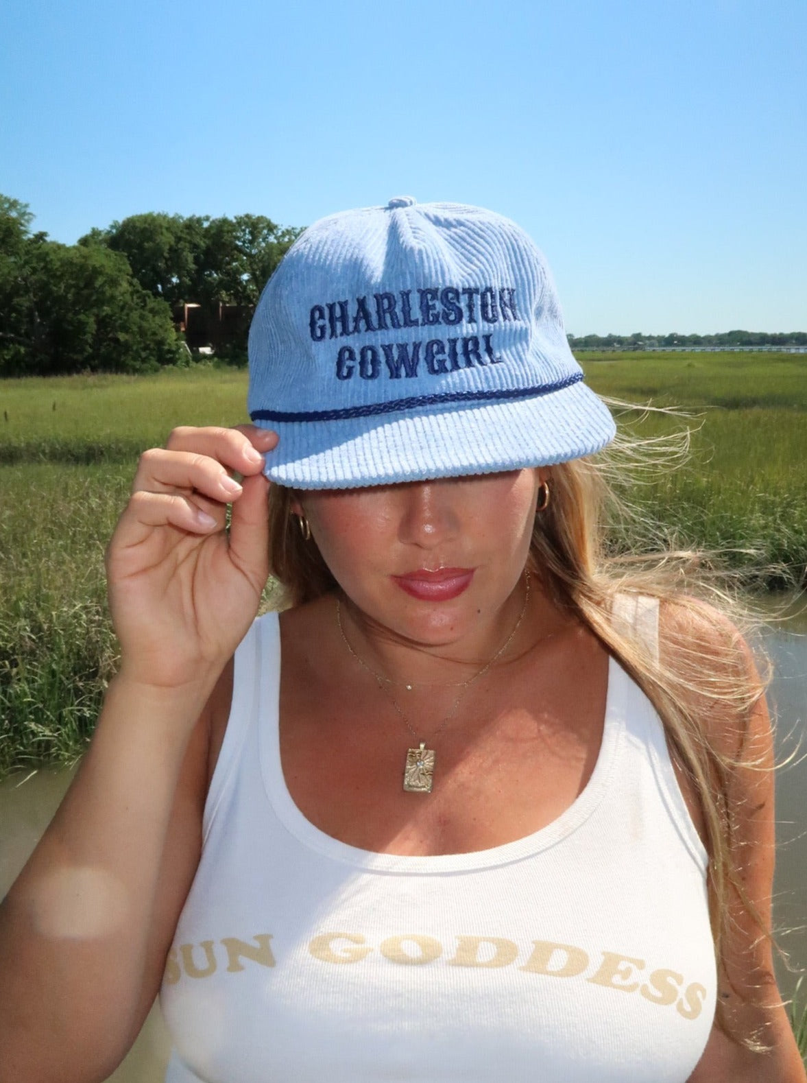 Charleston Cowgirl Corduroy Hat - Floppy Denim
