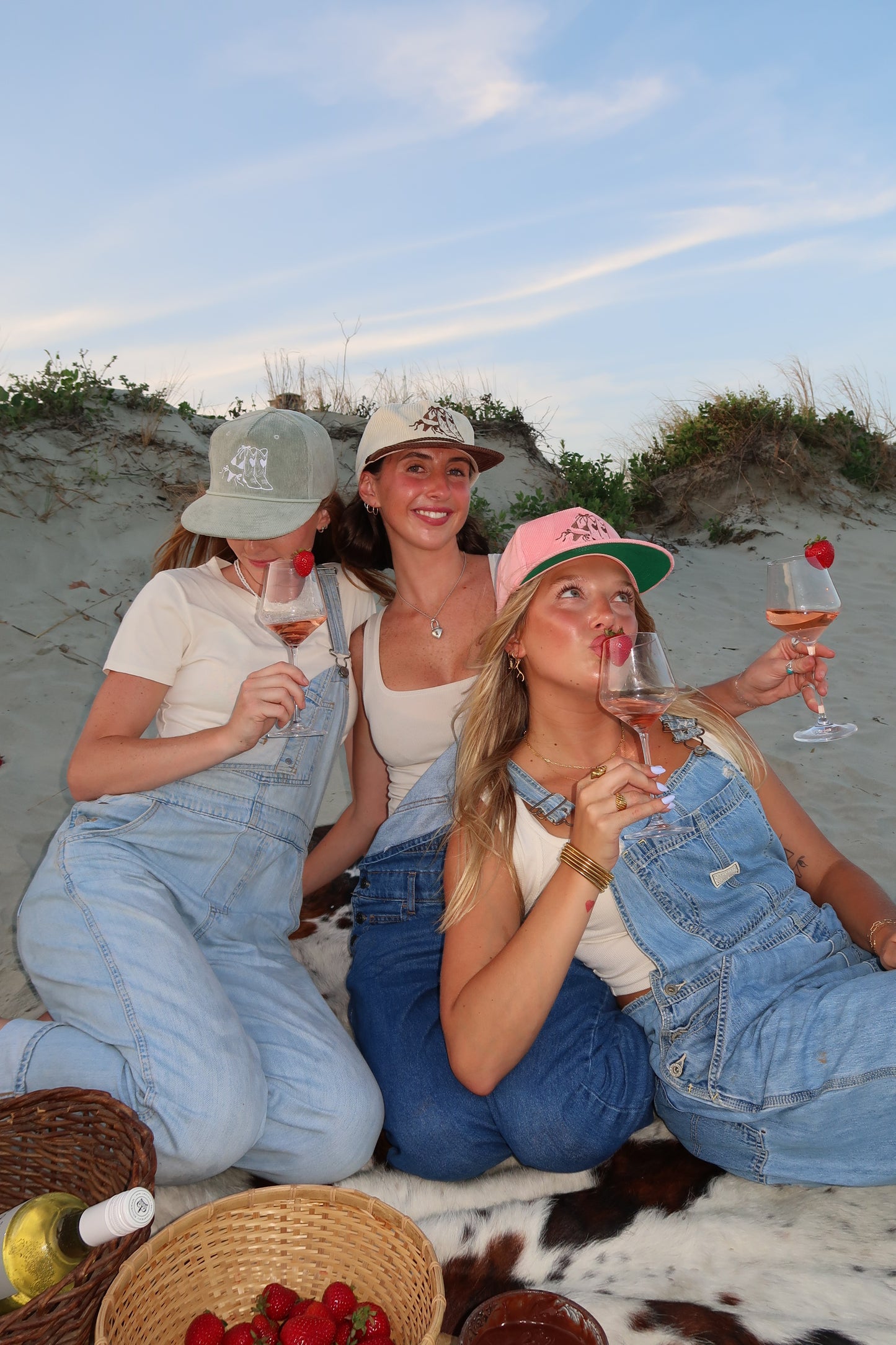 Boots & Bikinis Hat - Structured Strawberry