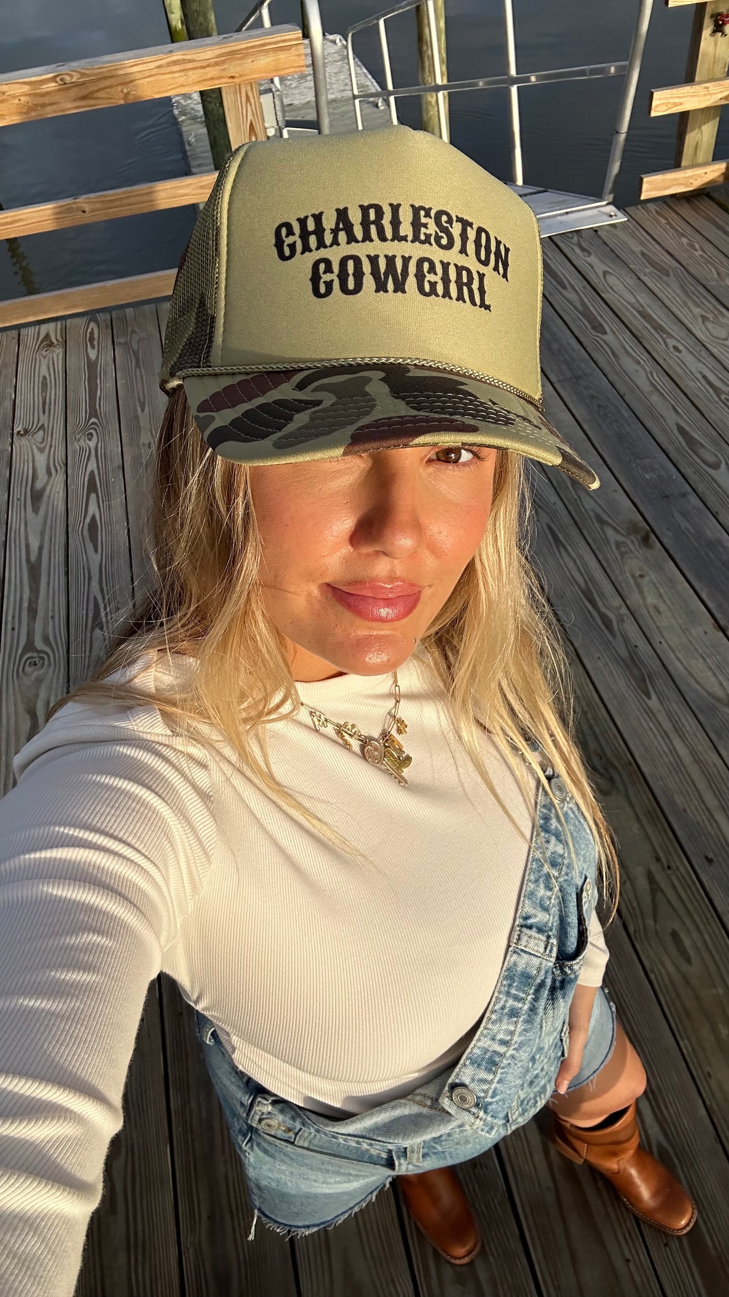 Charleston Cowgirl Trucker Hat - Camo