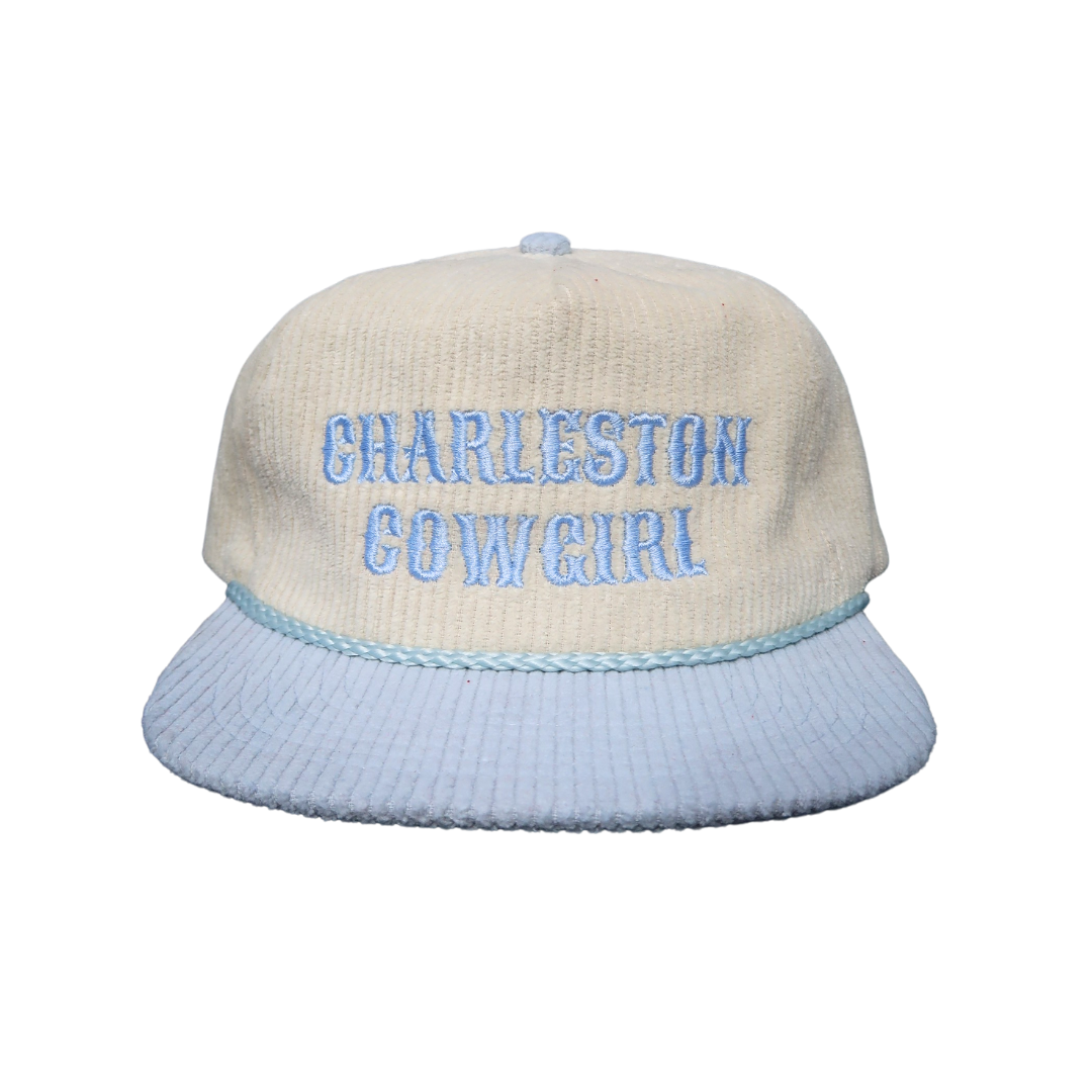 Charleston Cowgirl Corduroy Hat - Floppy Baby Blue