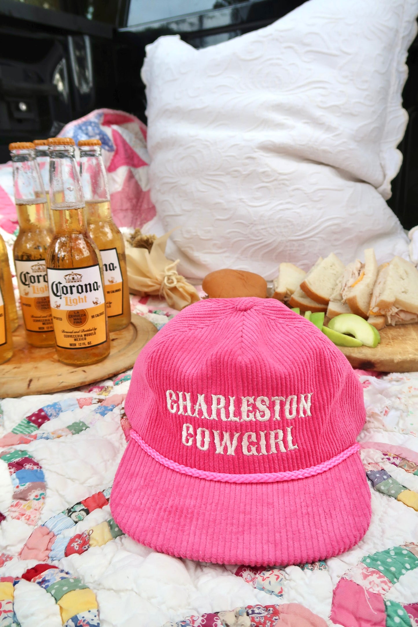 Charleston Cowgirl Corduroy Hat - Floppy Pink