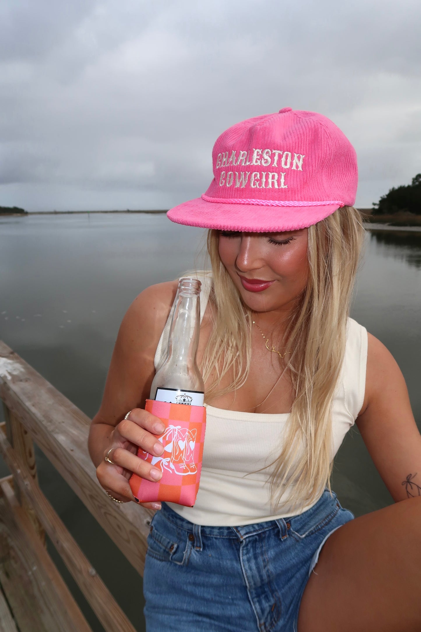 Charleston Cowgirl Corduroy Hat - Floppy Pink