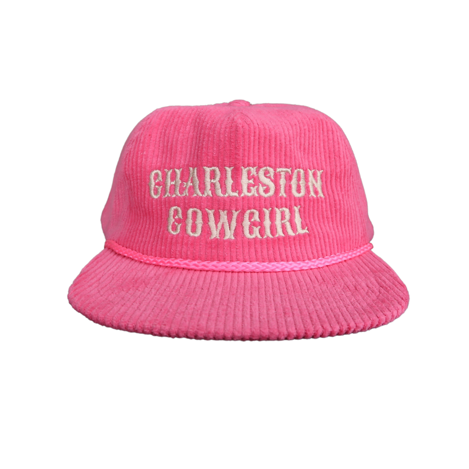 Charleston Cowgirl Corduroy Hat - Floppy Pink